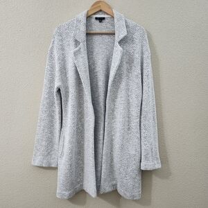 Topshop Gray Long-Line Cardigan with Shawl Collar Sweater Coat